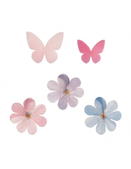 Mix Flores y Mariposas de Oblea