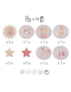 Surtido Obleas, Margaritas y Estrellas Bebe Rosa 2