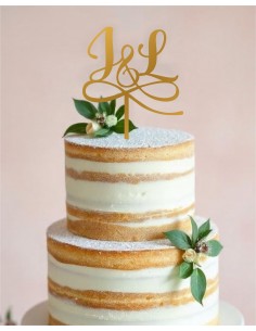 Topper para tarta iniciales