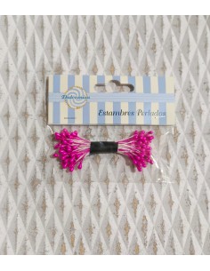 Estambres para flores perlados fucsia