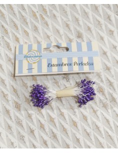 Estambres para flores perlado morado