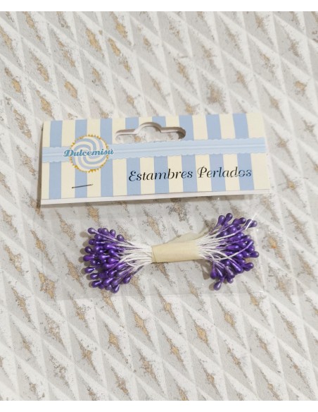 Estambres para flores perlado morado