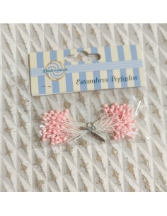 Estambres para flores perlado rosa salmón claro