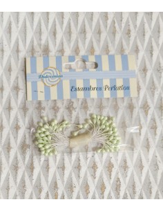 Estambres para flores perlados verde
