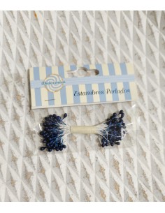 Estambres para flores perlados azul oscuro