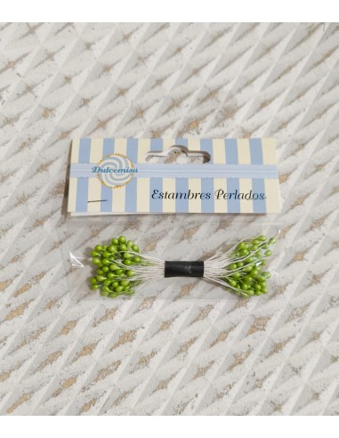 Estambres para Flores Perlado Verde Pistacho