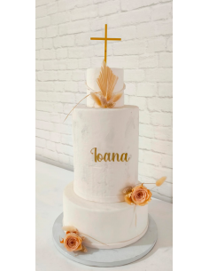 Topper Cruz + Nombre Frontal para tarta