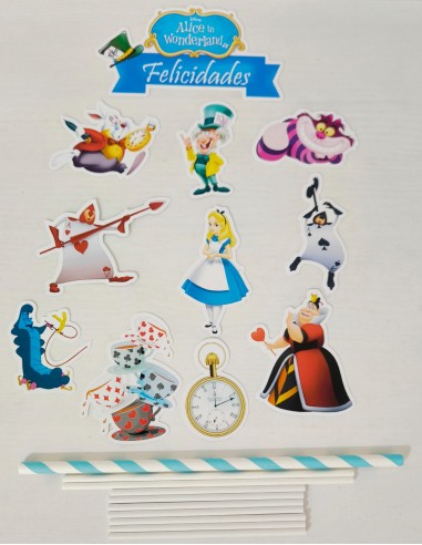 Toppers Alicia en el País de las Maravillas Cartulina