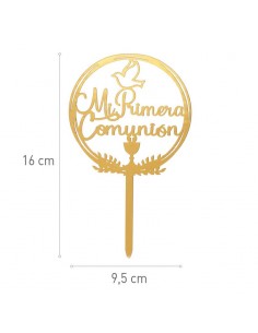Topper Mi Primera Comunión Oro 2