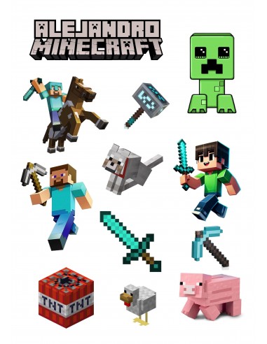 Papel Comestible Figuras Minecraft