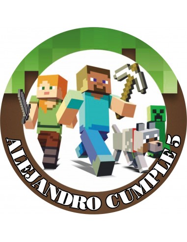 Papel Comestible Minecraft Personalizado Nombre y Edad