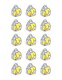 Papel de azúcar Vamos a ser Papás Amarillo