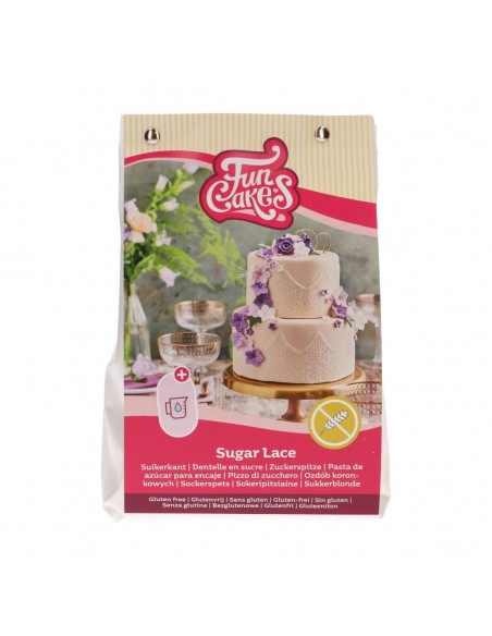 Preparado para encaje comestible blanco sin gluten