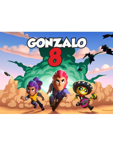 Papel de Azúcar Brawl Stars Rectangular Personalizado