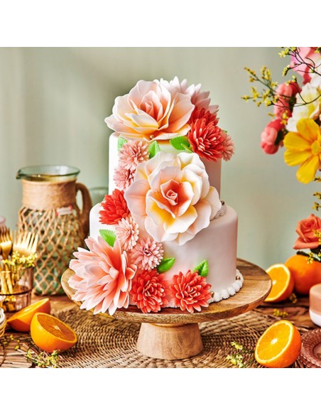 Rosa Color Amarillo Naranja 12cm