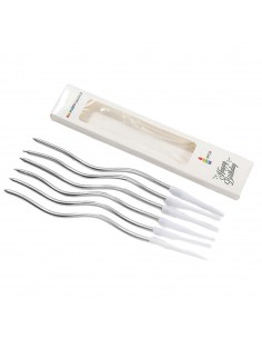 6 Velas Plata Onduladas