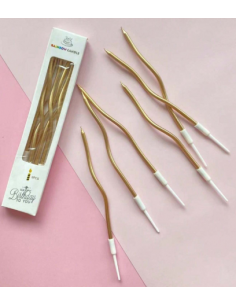 6 Velas Champán Onduladas