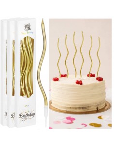 set 6 velas Oro onduladas
