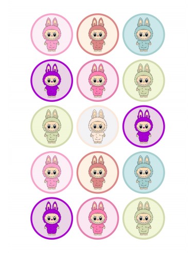 Papel de Azúcar Labubus para Galletas