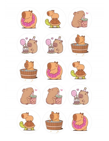 Papel de Azúcar Capibaras para Galletas