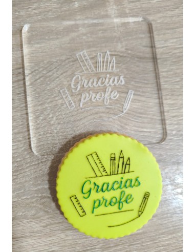 Sello Gracias Profe para fondant