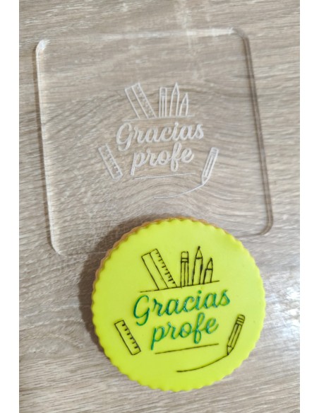 Sello Gracias Profe para fondant
