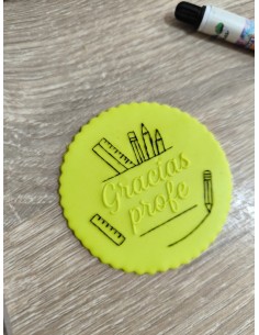 Sello Gracias Profe para fondant 2