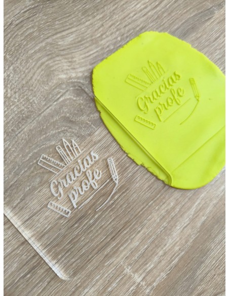 Sello Gracias Profe para fondant