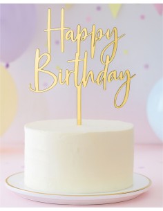 Topper para tarta Happy Birthday