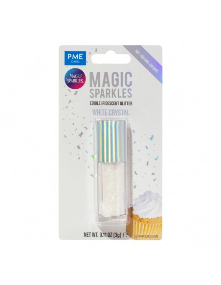 Copos Glitter Iridiscente Comestible Cristal Blanco