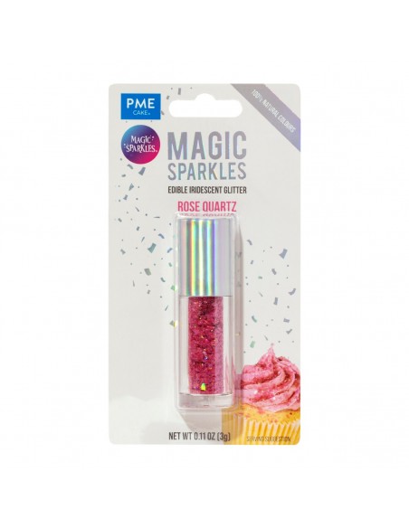 Copos Glitter Iridiscente Comestible Rosa Cuarzo