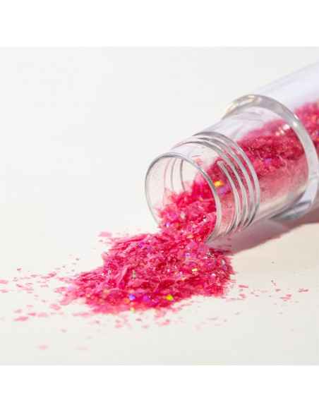 Copos Glitter Iridiscente Comestible Rosa Cuarzo