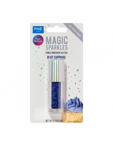 Copos Glitter Iridiscente Comestible Azul Zafiro