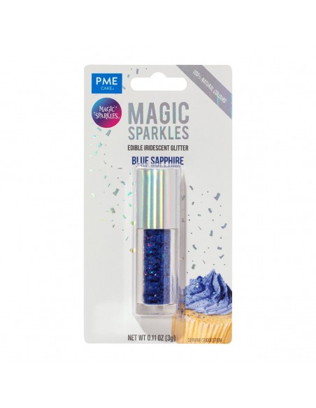 Copos Glitter Iridiscente Comestible Azul Zafiro