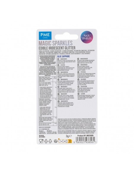 Copos Glitter Iridiscente Comestible Azul Zafiro