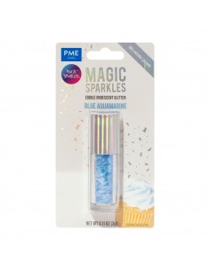 Copos Glitter Iridiscente Comestible Azul Aguamarina