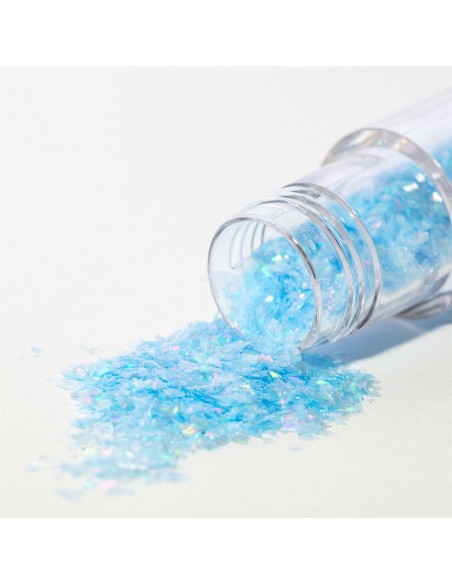 Copos Glitter Iridiscente Comestible Azul Aguamarina