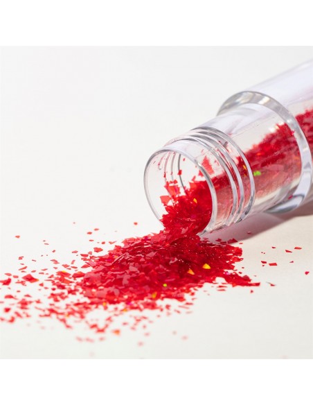 Copos Glitter Iridiscente Comestible Rojo Rubí