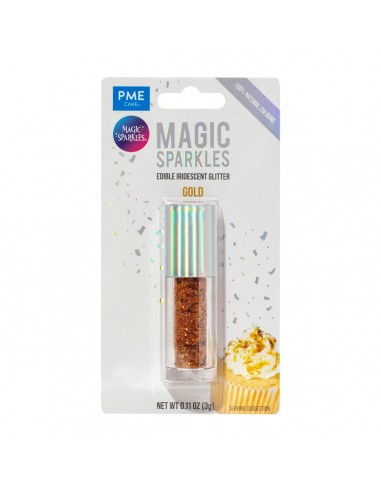 Copos Glitter Iridiscente Comestible Oro