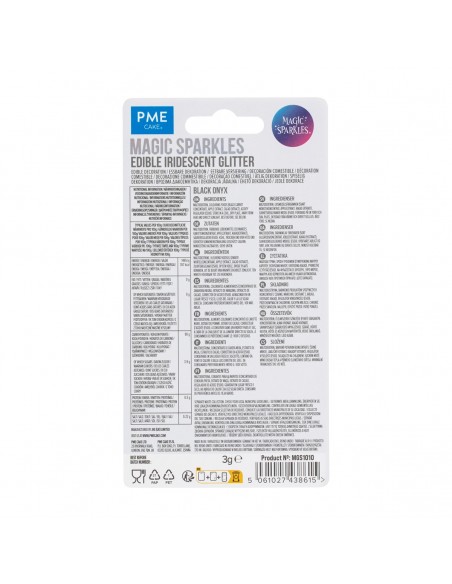 Copos Glitter Iridiscente Comestible Negro Onix