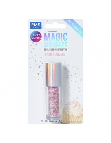 Copos Glitter Iridiscente Comestible Fairy Flowers
