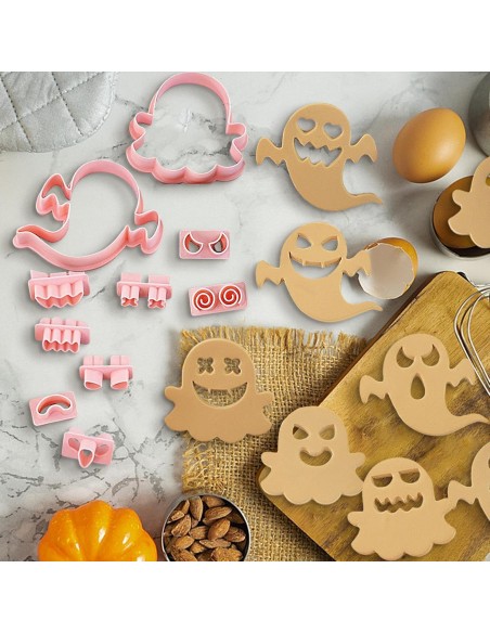 Cortadores fantasmas con marcadores de ojos y bocas intercambiables