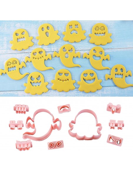 Cortadores fantasmas con marcadores de ojos y bocas intercambiables