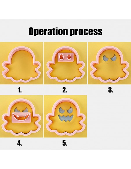 Cortadores fantasmas con marcadores de ojos y bocas intercambiables