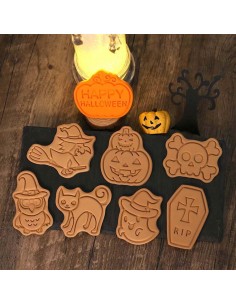Set 8 cortadores + marcadores de Halloween