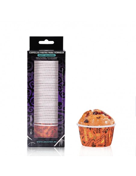 Cápsulas Naranjas de Halloween con Pliegues