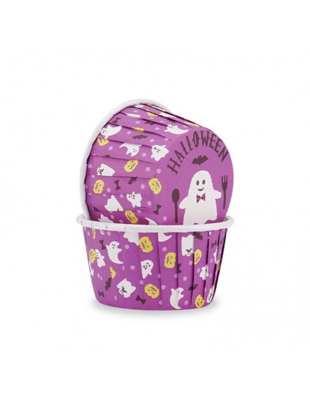 Cápsulas Moradas de Halloween con Pliegues