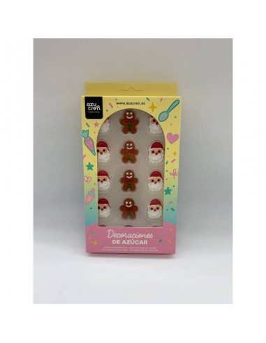 Decoraciones de Azúcar Muñeco de Jengibre y Papá Noel