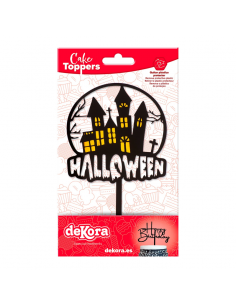 Topper para tarta Halloween Casa Encantada negro 2