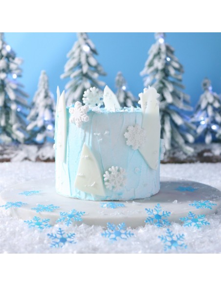 Figuras de azúcar copos de nieve blancos